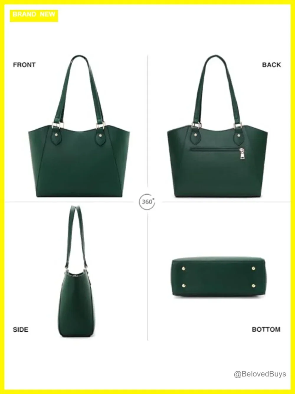 Large Tote Handbag PU Leather Shoulder Bag Vegan Leather Purse